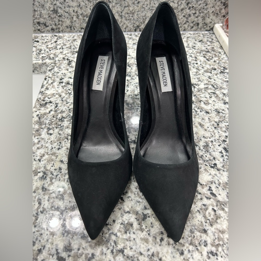 Steve Madden Black Suede Heels
